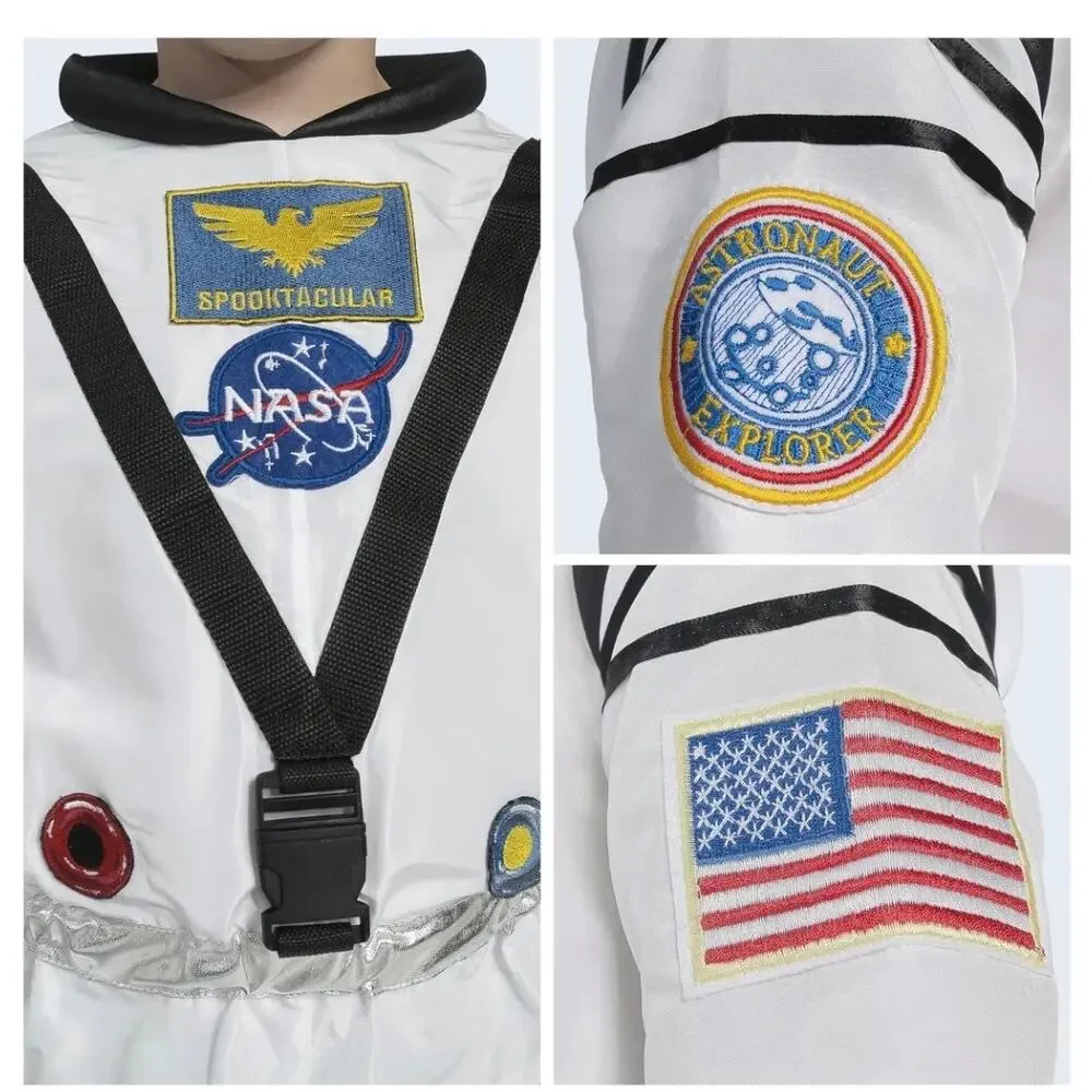 Spooktacular Creations Astronaut Costume Jumpsuit White Space Suit 3T (3-4 Yrs)